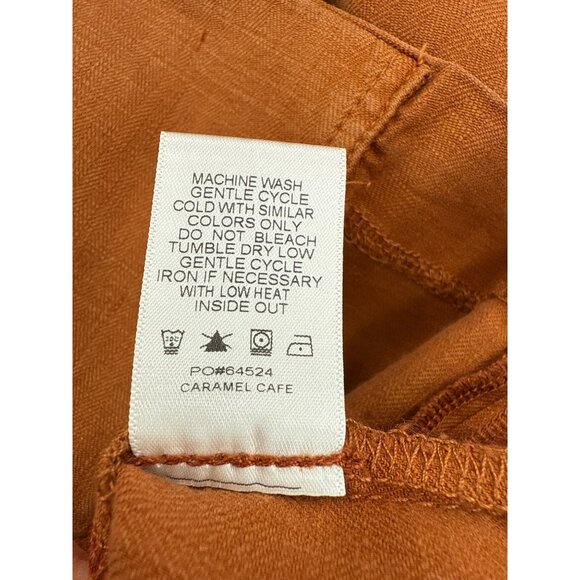 Evereve Alexa Linen Double Breasted‎ V-neckline Brown Blazer M - Picture 9 of 9